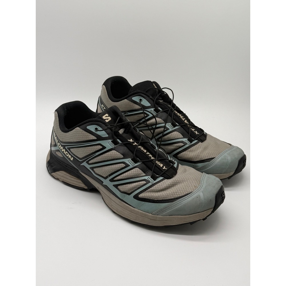 Salomon XT Pathway Men 10.5 Grey Blue Trail Running Shoes L47131100